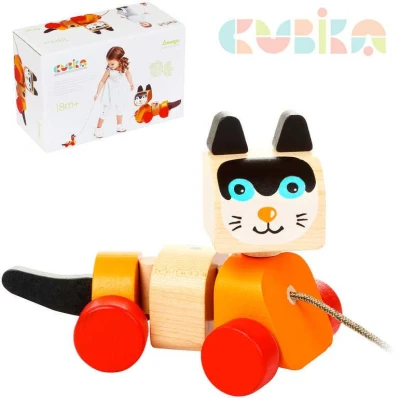 Cubika DREVO Baby Mačička ťahacia na kolieskach (drevená hračka) Cubika DREVO Baby Mačička ťahacia na kolieskach (drevená hračka)