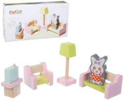 Cubika DŘEVO Obývací pokoj nábytek pro panenky s figurkou a magnetickými oblečky Cubika DŘEVO Obývací pokoj nábytek pro panenky s figurkou a magnetickými oblečky