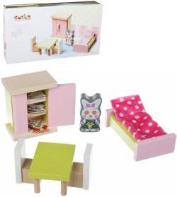 Cubika DŘEVO Pokojíček nábytek pro panenky s figurkou a magnetickými oblečky Cubika DŘEVO Pokojíček nábytek pro panenky s figurkou a magnetickými oblečky