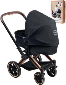 CYBEX Kočárek Black černý skládací 3v1 pro panenku miminko
