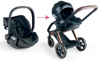 CYBEX Kočárek Black černý skládací 3v1 pro panenku miminko