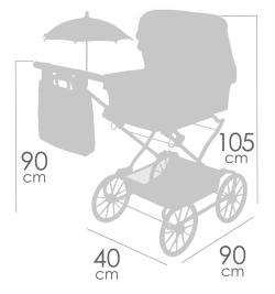 Decuevas Kočárek Reborn 2025 skládací s taškou pro panenku miminko