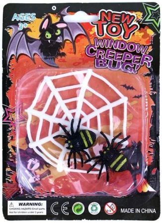 Dekorácia pavučina s pavúkmi Halloween na karte Dekorácia pavučina s pavúkmi Halloween na karte