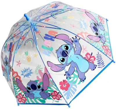 Deštník dětský Disney Lilo Stitch 64x72cm manuální průhledný