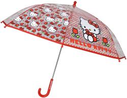 Deštník dětský Hello Kitty červený průhledný 68x85cm automatický