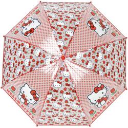 Deštník dětský Hello Kitty červený průhledný 68x85cm automatický