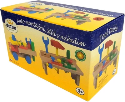 Detoa Dětský pracovní stolek set s nářadím (dřevěná hračka)