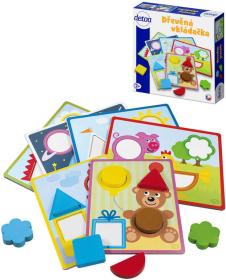 Detoa DŘEVO Baby vkládačka 6 předloh 15 dílků (dřevěná hračka)