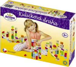 Detoa DŘEVO Dráha kuličková set 48 dílků + 10 kuliček (stavebnice)