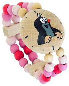 Detoa DŘEVO Hodinky holčičí Krtek (Krteček) růžové náramkové s korálky Detoa DŘEVO Hodinky holčičí Krtek (Krteček) růžové náramkové s korálky