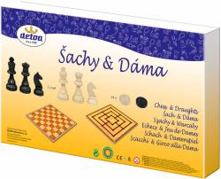 Detoa DŘEVO Hra Šachy a dáma 2v1 (společenská hra)