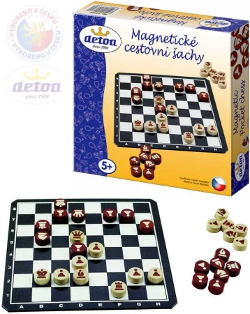 Detoa DŘEVO Hra Šachy cestovní magnetické (společenská hra)