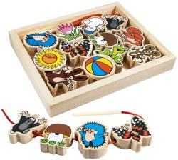 Detoa DŘEVO Provlékačka Krtek (Krteček) navlékací set 12 dílků s jehlou