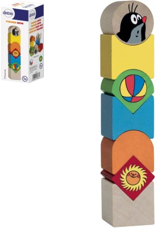 Detoa DREVO Pyramída baby balančná vežička Krtek (Krteček) 7 dielikov Detoa DREVO Pyramída baby balančná vežička Krtek (Krteček) 7 dielikov