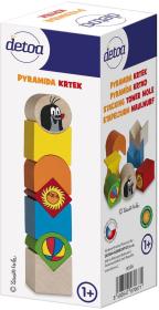 Detoa DŘEVO Pyramida baby balanční věžička Krtek (Krteček) 7 dílků
