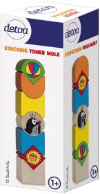 Detoa DŘEVO Pyramida baby balanční věžička Krtek (Krteček) 7 dílků