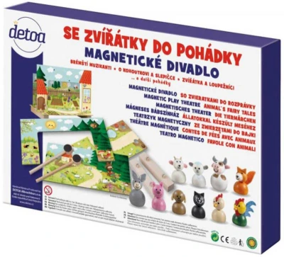 Detoa Magnetické divadlo se zvířátky do pohádky (dřevěná hračka)