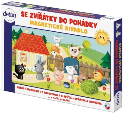 Detoa Magnetické divadlo se zvířátky do pohádky (dřevěná hračka)