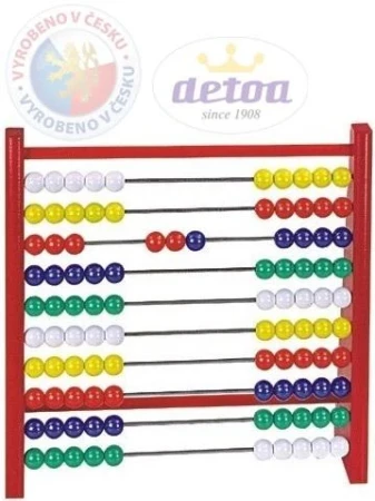 Detoa Počítadlo s umělohmotnými kuličkami (dřevěná hračka) Detoa Počítadlo s umělohmotnými kuličkami (dřevěná hračka)