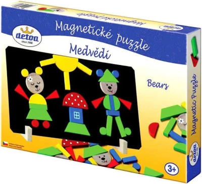 Detoa Puzzle medvědi magnetické (dřevěná hračka)