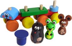 Detoa Vláček Krteček (dřevěná hračka)