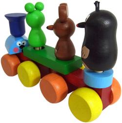 Detoa Vláček Krteček (dřevěná hračka)