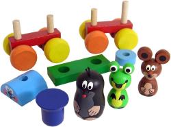 Detoa Vláček Krteček (dřevěná hračka)