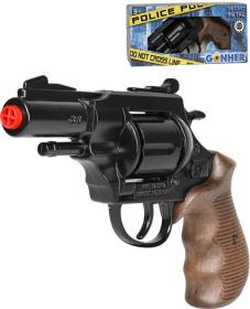 Dětská policejní kapslovka revolver Gold collection černý kovový 12 ran na kapsle Dětská policejní kapslovka revolver Gold collection černý kovový 12 ran na kapsle