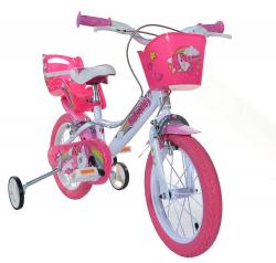 Dino 164R-UN Unicorn - Jednorožec 16 dětské kolo + reflexní sada