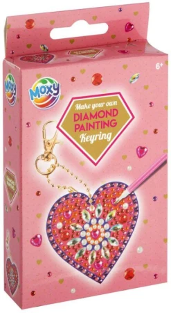 Diamantové malování výroba klíčenky srdce diamond painting 2 druhy