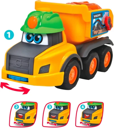 Dickie Auto baby sklápěčka Harry vkládací se 3 tvary na baterie Světlo Zvuk