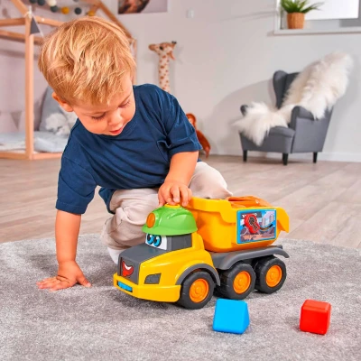 Dickie Auto baby sklápěčka Harry vkládací se 3 tvary na baterie Světlo Zvuk