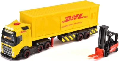 Dickie Auto DHL Volvo FH16 s vysokozdvižným vozíkem na baterie Světlo Zvuk