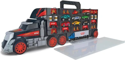 Dickie Auto kamion kufřík s vystřelovací dráhou set s autíčky a doplňky kov