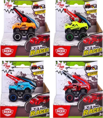 Dickie Auto off-road Key Racer velká kola set s vystřelovačem 4 druhy kov