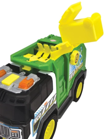 Dickie Auto popeláři 30cm volný chod set s popelnicí na baterie Světlo Zvuk