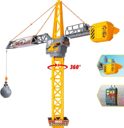 Dickie Jeřáb Mighty Crane věžový stavební 110cm ovládání na kabel na baterie