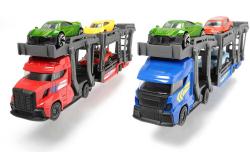 Dickie Přeprava autíček set transportér 28cm + autíčko 3ks kov 2 druhy