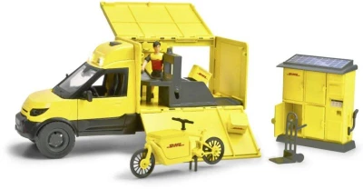 Dickie Zásilková doprava auto DHL s figurkou a doplňky na baterie Světlo Zvuk
