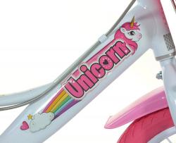 Dino 164R-UN Unicorn - Jednorožec 16 dětské kolo + reflexní sada