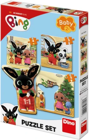 Dino Baby puzzle 12 dielikov Bing a kamaráti 18x18cm skladačka 3v1 veľké dieliky