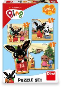 Dino Baby puzzle 12 dílků Bing a kamarádi 18x18cm skládačka 3v1 velké dílky