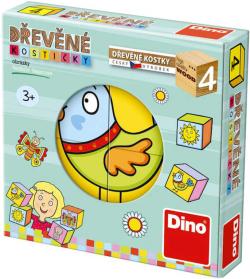 Dino DŘEVO Kostky dětské obrázkové kubus set 4ks (dřevěná hračka) Dino DŘEVO Kostky dětské obrázkové kubus set 4ks (dřevěná hračka)