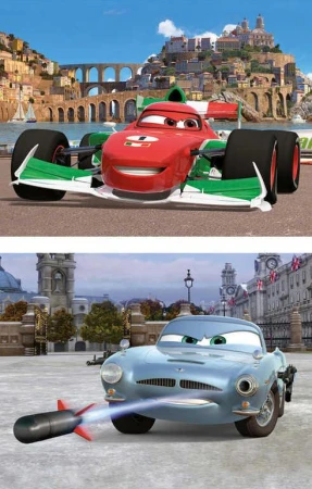Dino DŘEVO Kostky dětské set 12ks Auta ve světě (Cars)