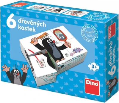 Dino DREVO Kocky obrázkové Krtek (Krteček) 6ks kubus (drevená hračka) Dino DREVO Kocky obrázkové Krtek (Krteček) 6ks kubus (drevená hračka)