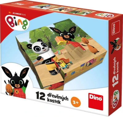 Dino DŘEVO Kubus Bing obrázkové kostky 12ks (dřevěná hračka) Dino DŘEVO Kubus Bing obrázkové kostky 12ks (dřevěná hračka)
