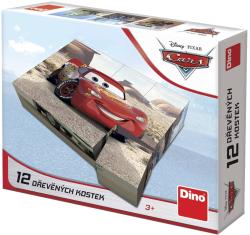 Dino DŘEVO Kubus Cars: Jízda set 12ks obrázkové kostky (dřevěná hračka)