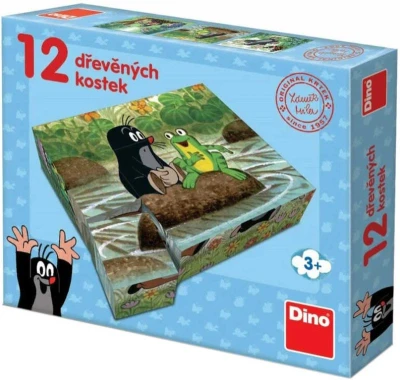 Dino DREVO Kubus Krtek a zvieratká (Krteček) obrázkové kocky set 12ks Dino DREVO Kubus Krtek a zvieratká (Krteček) obrázkové kocky set 12ks