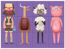 Dino DŘEVO Kubus příšerky kreativní obrázkové kostky set 12ks