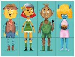 Dino DŘEVO Kubus příšerky kreativní obrázkové kostky set 12ks